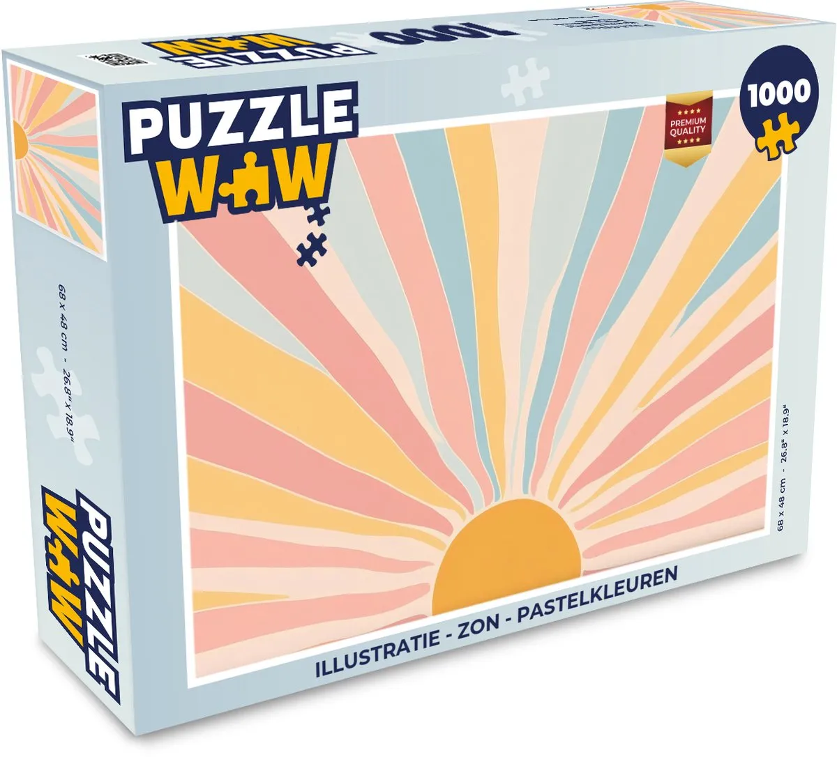 PuzzleWow Zon Pastelkleuren Legpuzzel 1000 Stukjes