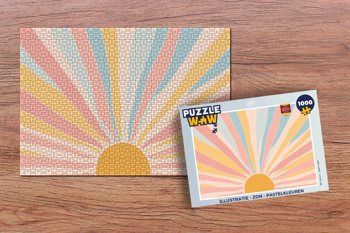 PuzzleWow Zon Pastelkleuren Legpuzzel 1000 Stukjes