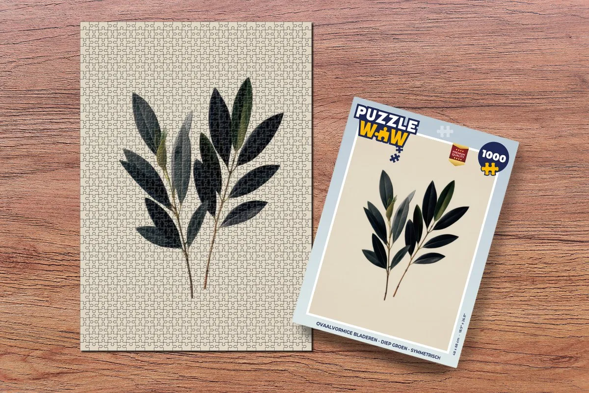 PuzzleWow Legpuzzel 1000 Stuks - Diep groen Ovaalvormige bladeren