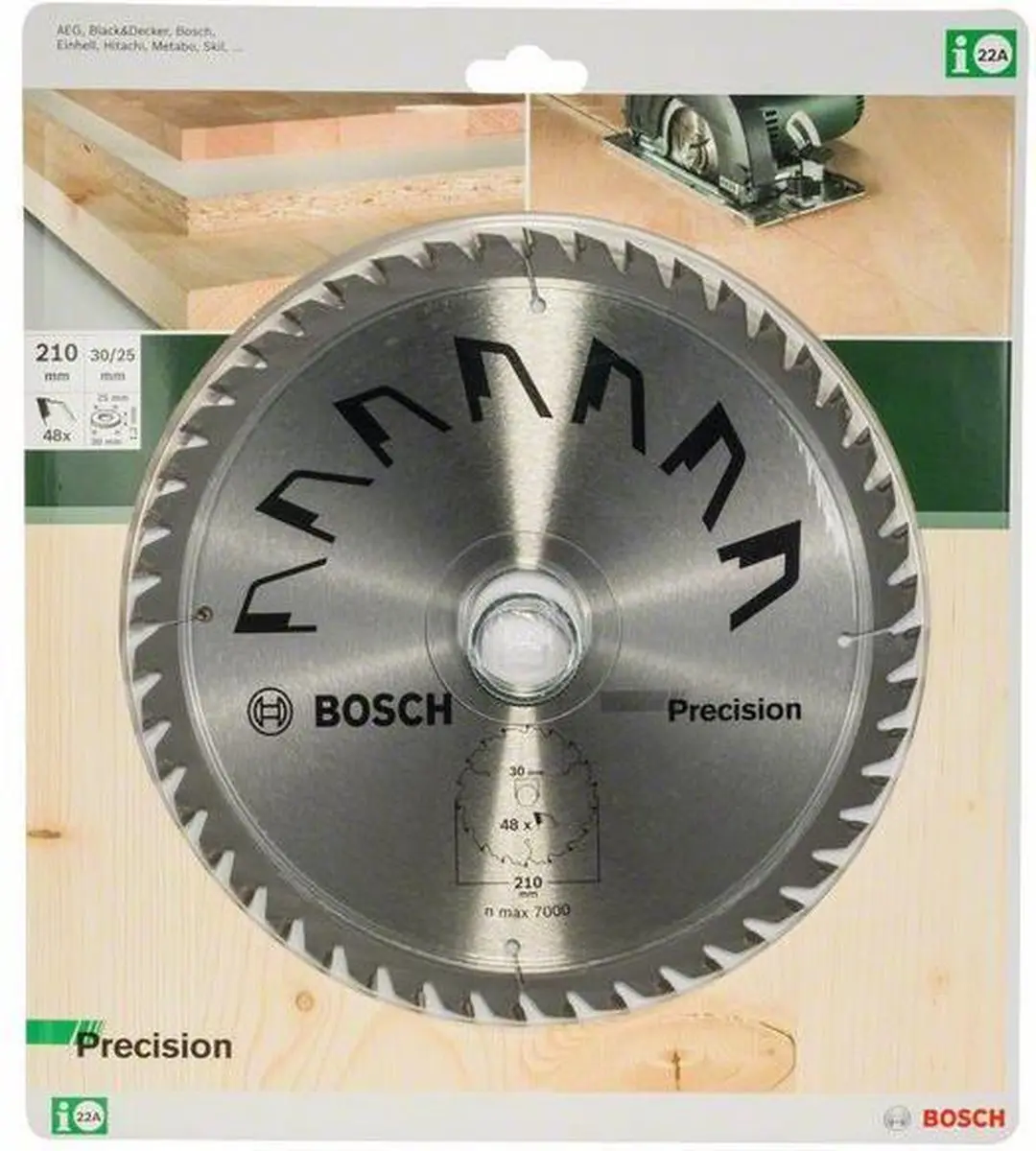 Cirkelzaagblad Precision 210 x 30/25 x2.5mm T48