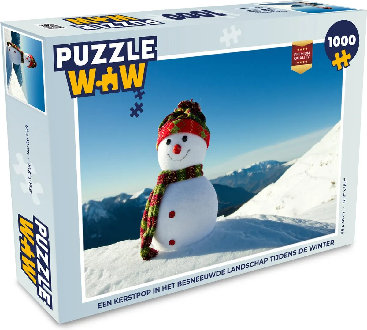 PuzzleWow Kerstpop in Besneeuwd Landschap Legpuzzel 1000 Stuks