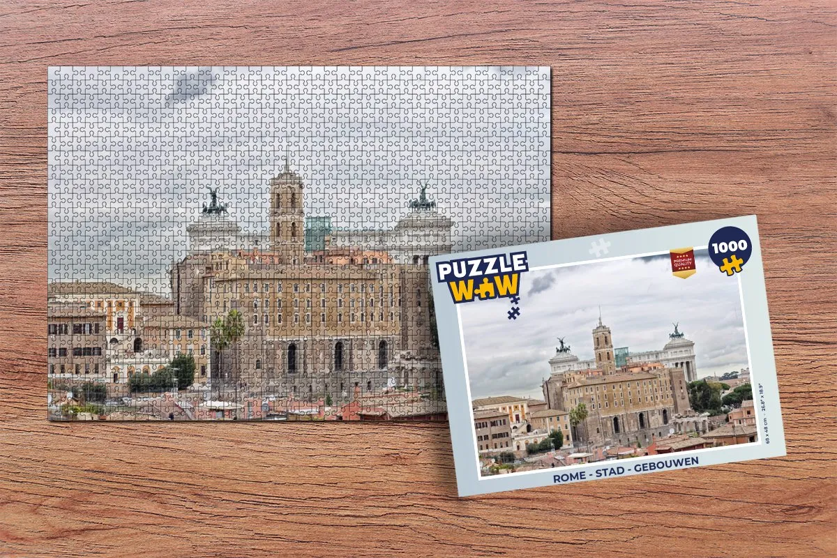 PuzzleWow Rome Stad Gebouwen Legpuzzel 1000 Stuks - Multicolor