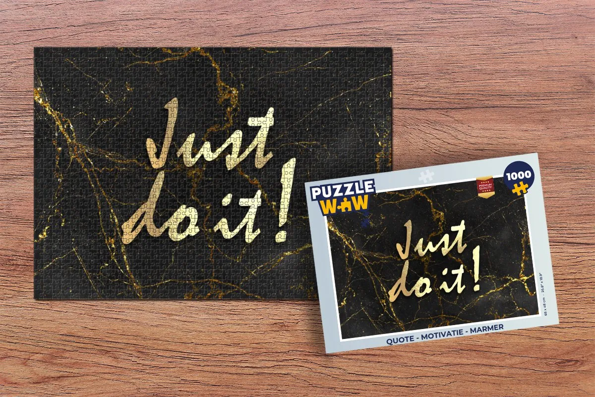 PuzzleWow Quote Motivatie Legpuzzel 1000 Stuks - Marmerprint