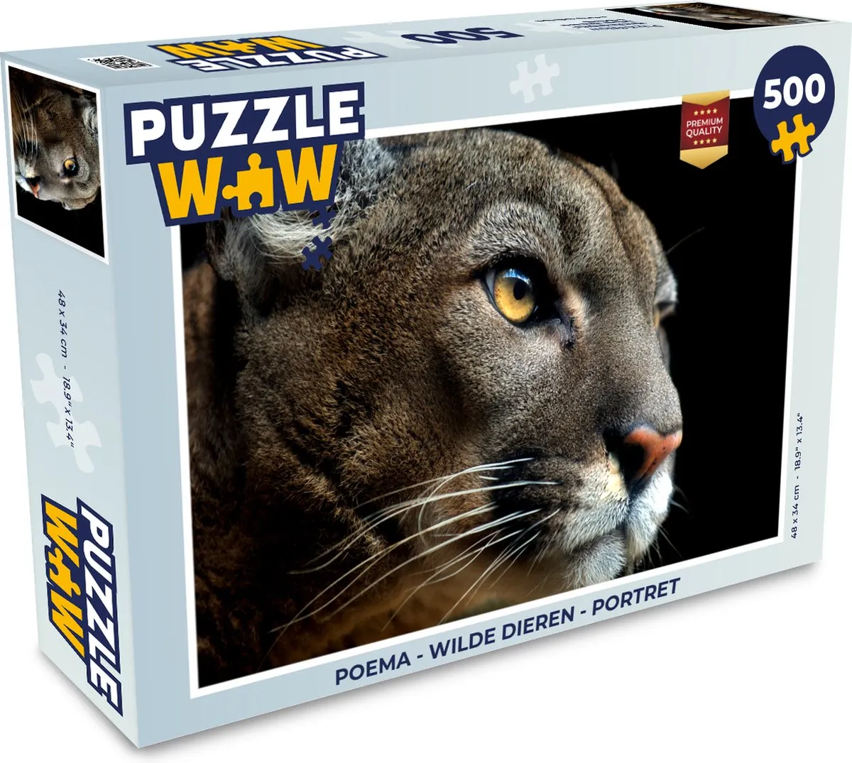 PuzzleWow Wilde Dieren Portret Legpuzzel 500 Stuks