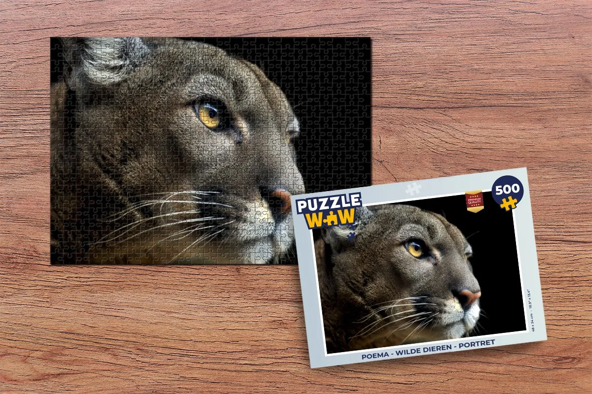 PuzzleWow Wilde Dieren Portret Legpuzzel 500 Stuks - Multicolor