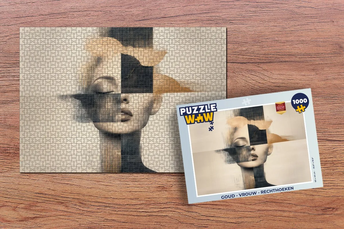 PuzzleWow Legpuzzel 1000 Stuks - Goud/Beige