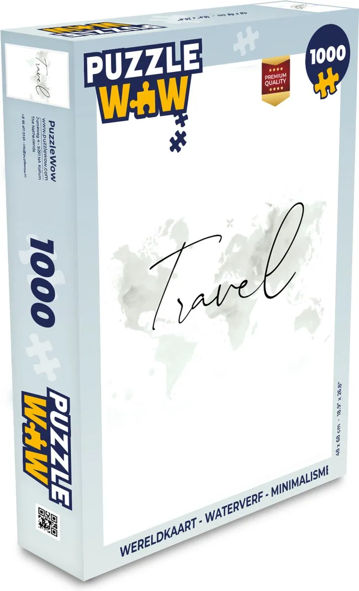 PuzzleWow Wereldkaart Legpuzzel 1000 Stuks