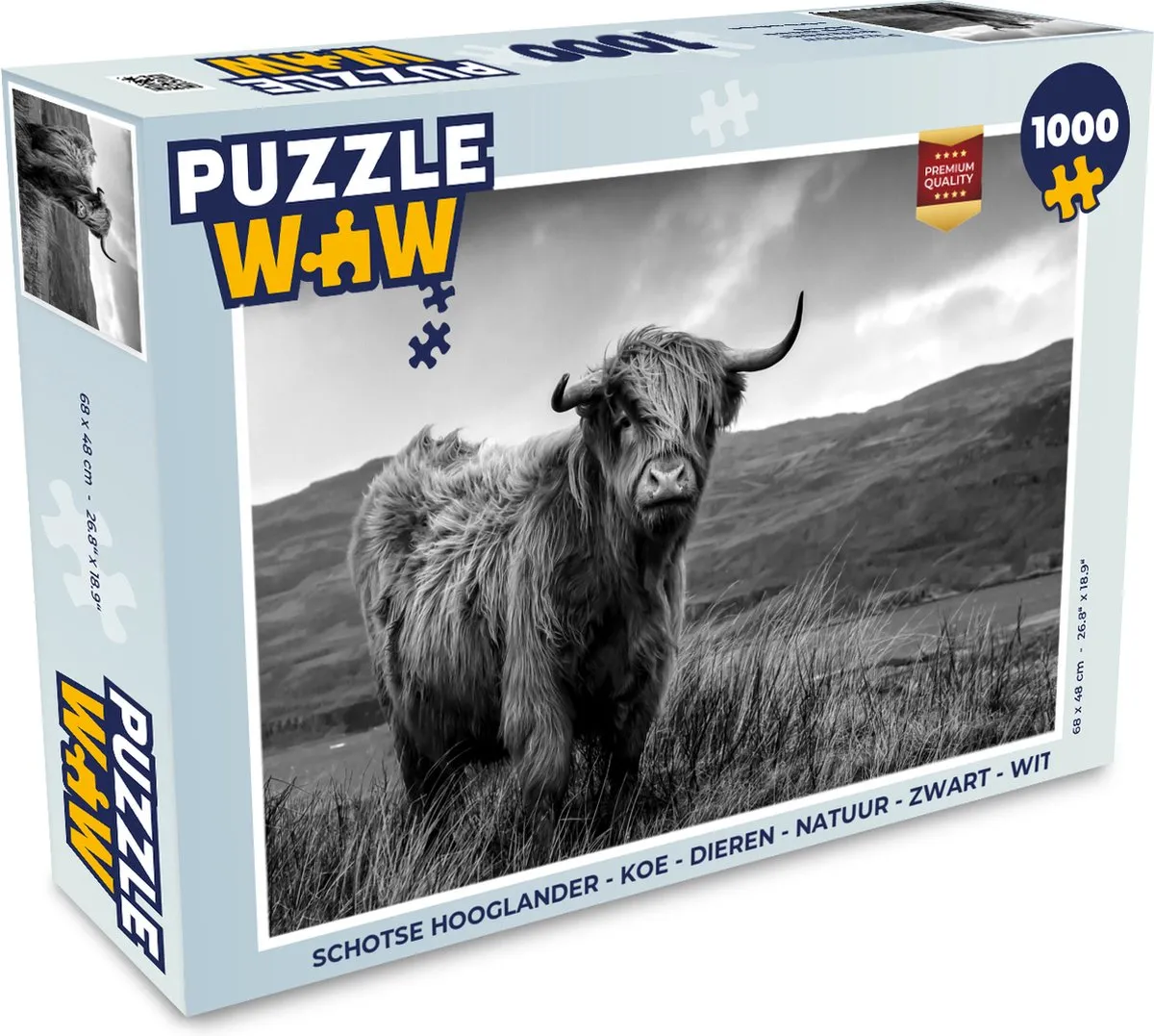 PuzzleWow Schotse Hooglander Legpuzzel 1000 Stuks