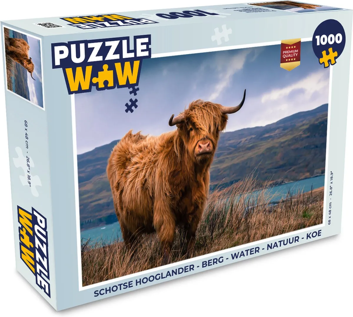 PuzzleWow Schotse Hooglander Legpuzzel 1000 Stuks - Multicolor