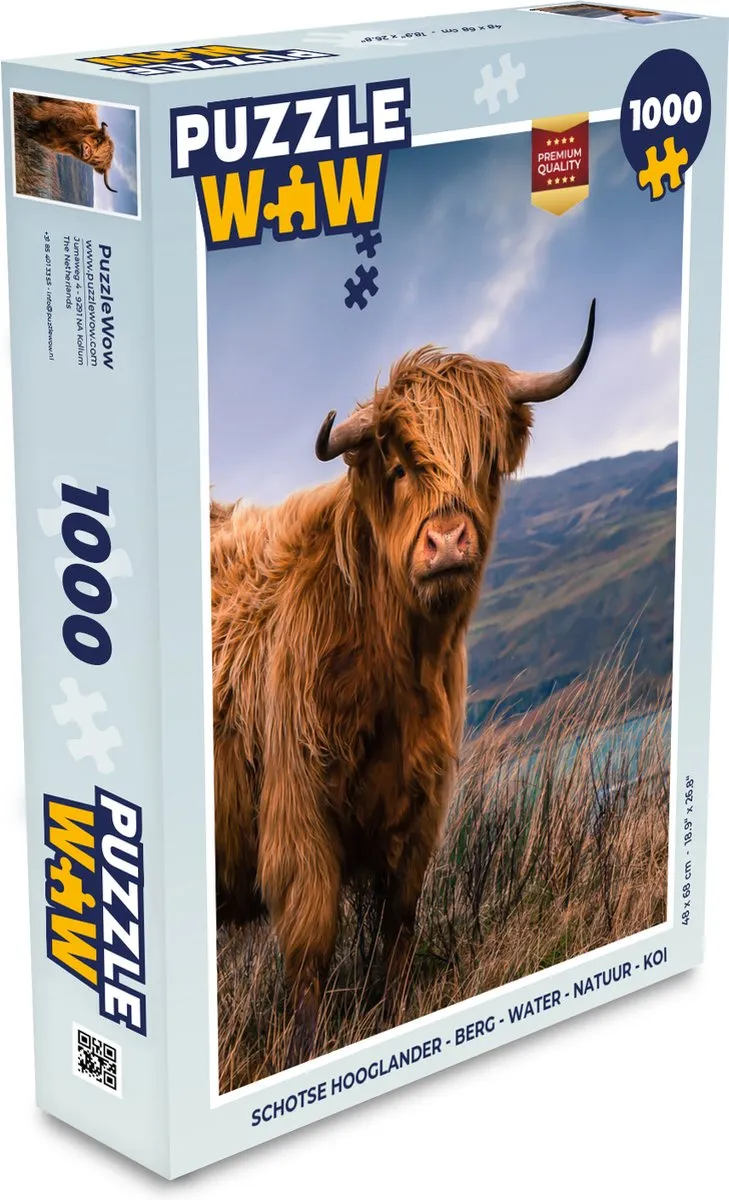 PuzzleWow Schotse Hooglander Legpuzzel 1000 Stuks - Multicolor
