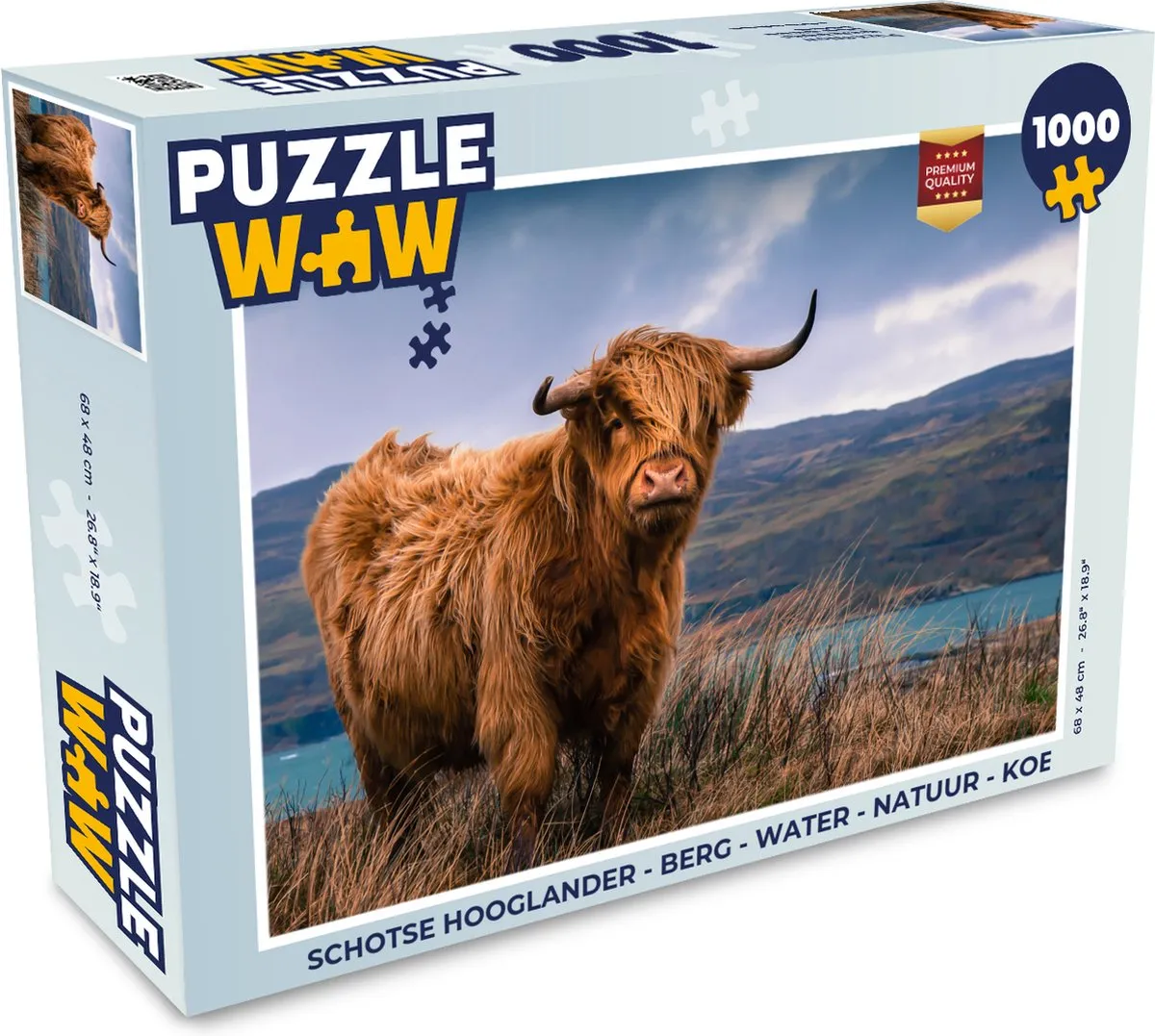 PuzzleWow Schotse Hooglander Legpuzzel 1000 Stuks - Multicolor