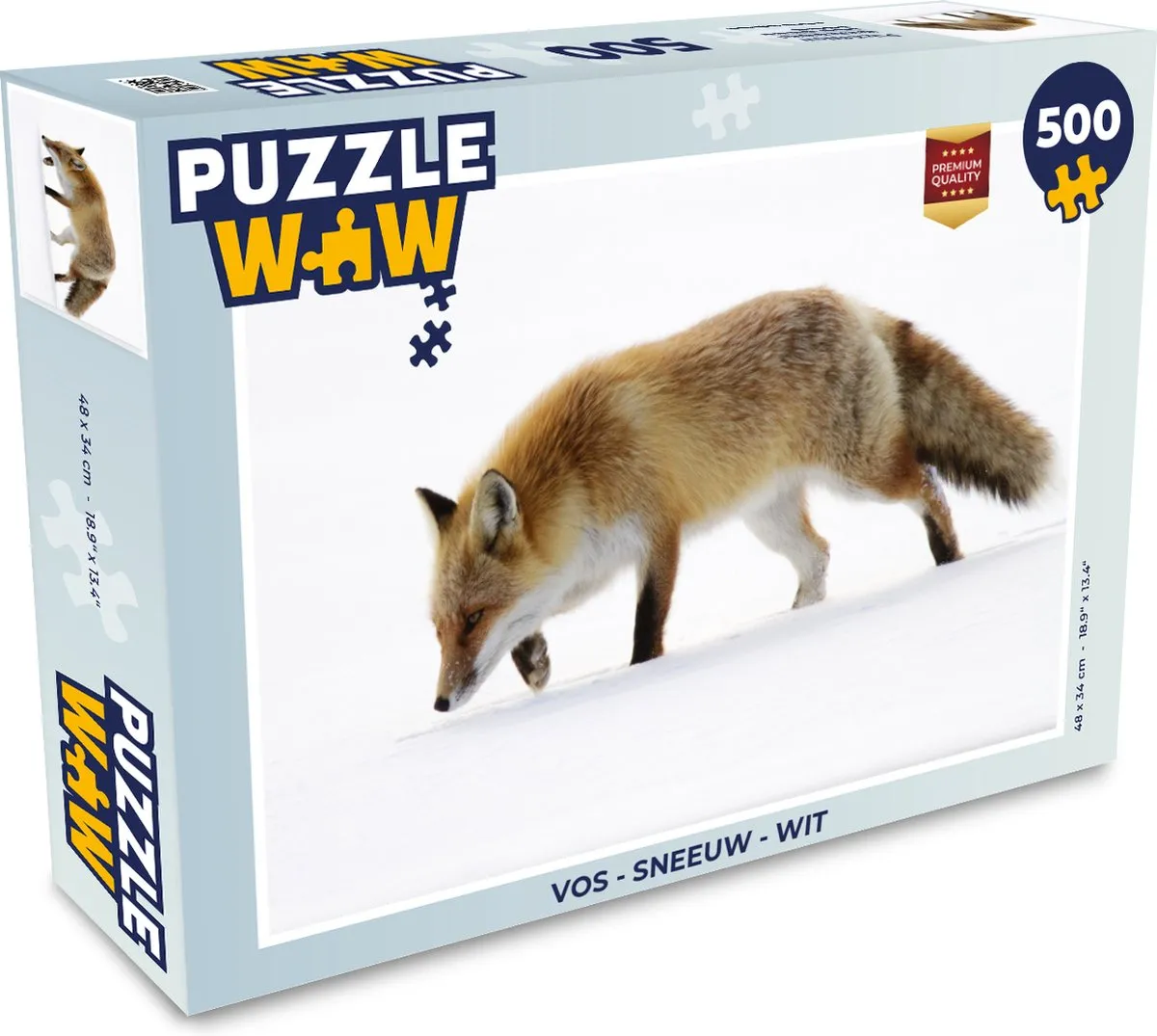 PuzzleWow Vos Sneeuw Legpuzzel 500 Stuks - Multicolor