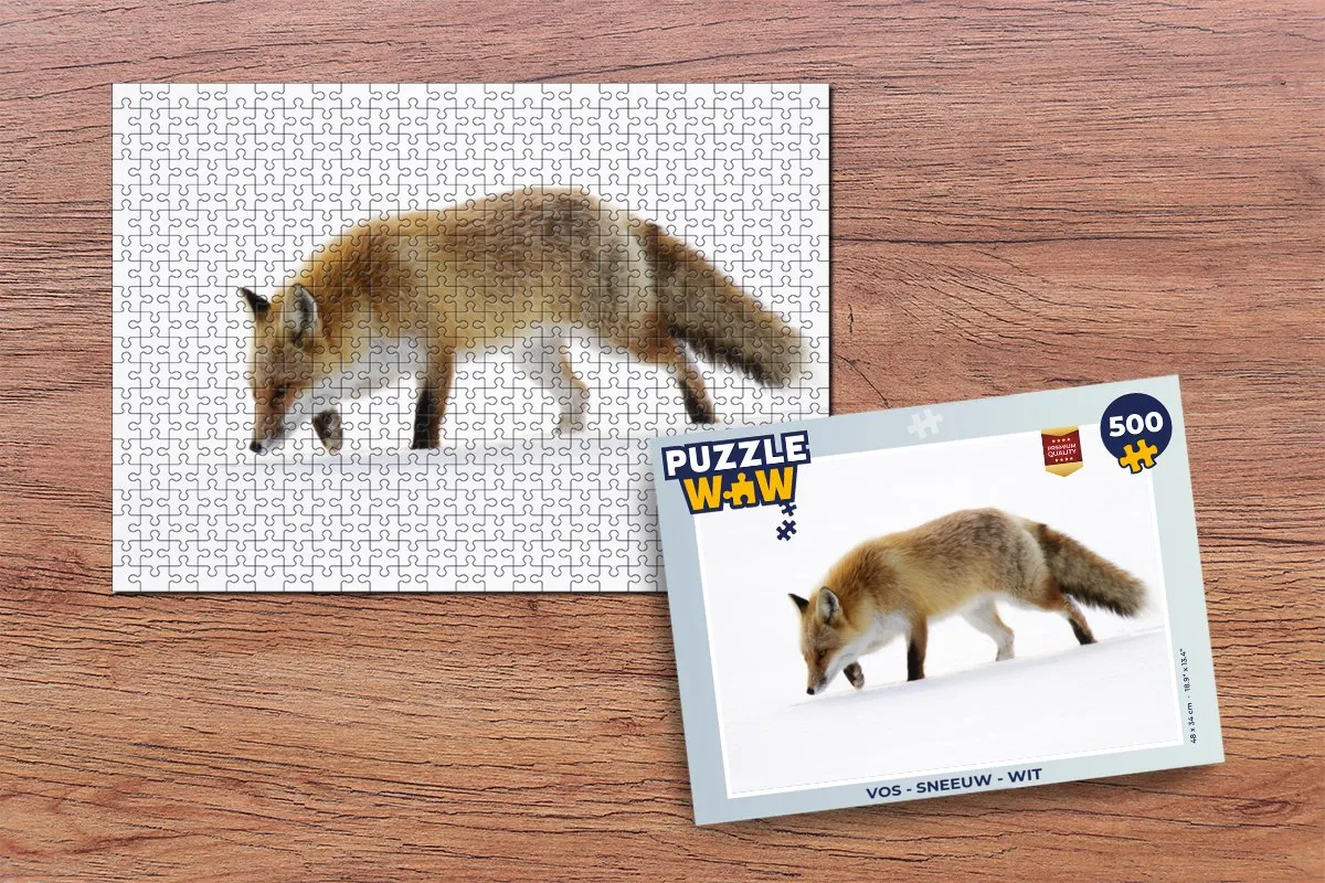 PuzzleWow Vos Sneeuw Legpuzzel 500 Stuks - Multicolor