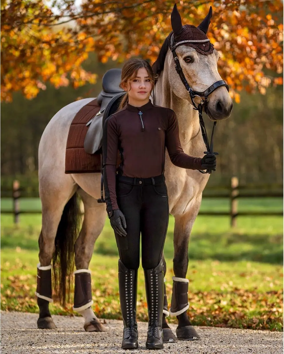 QHP Rijbroek Kae Knie Grip Kids 152 - Zwart - afbeelding 4 van 6