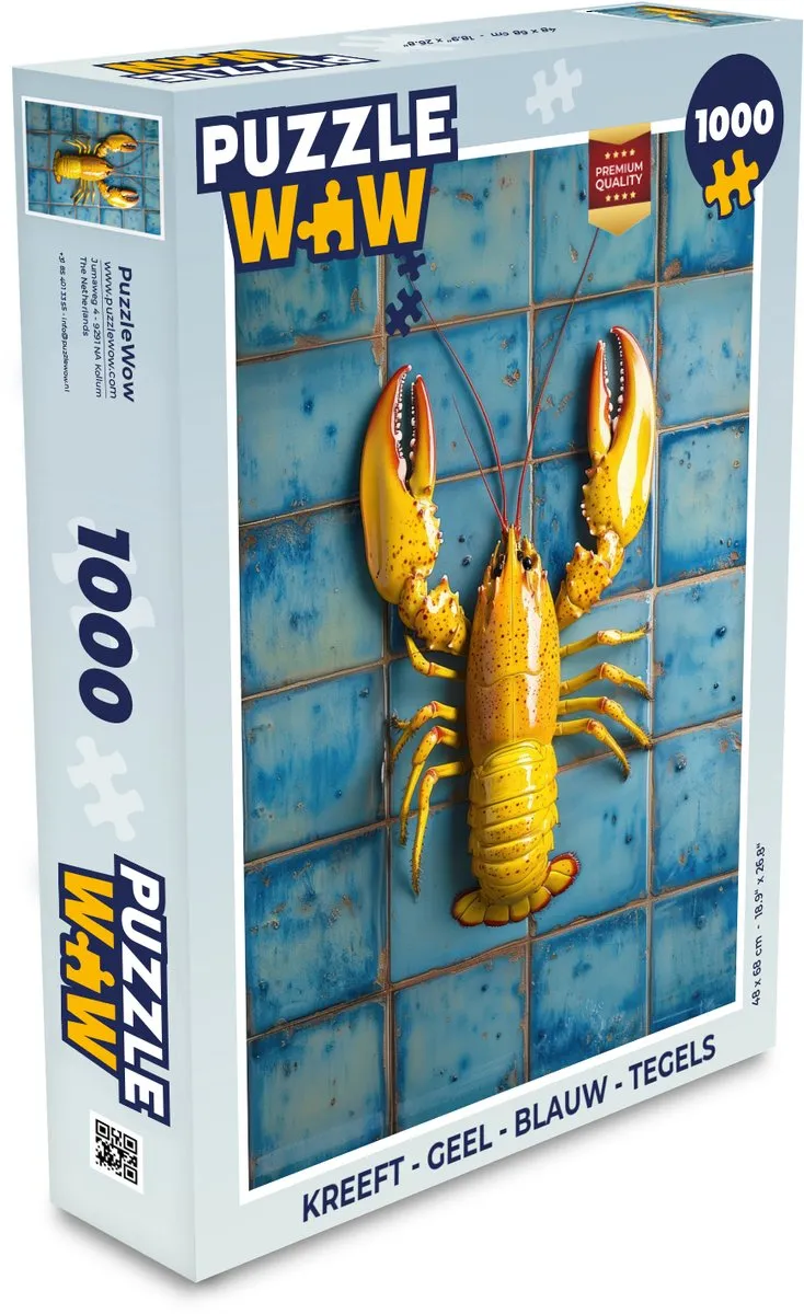 PuzzleWow Kreeft Puzzel 1000 Stuks - Geel/Blauw