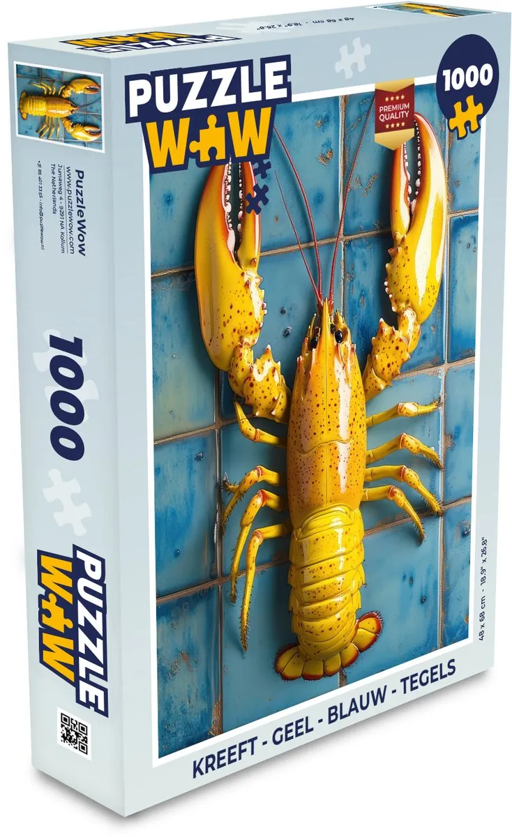 PuzzleWow Kreeft Puzzel 1000 Stuks - Geel/Blauw