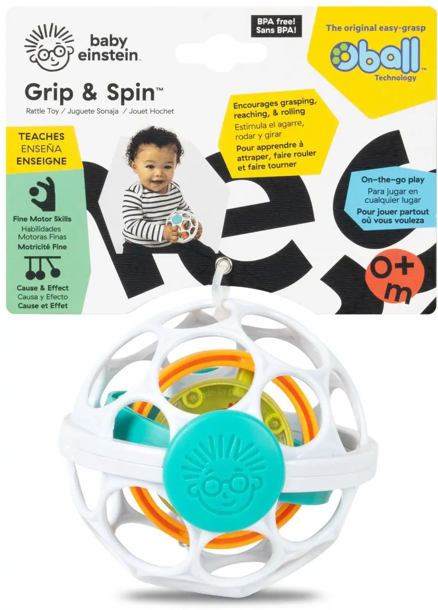 Oball Baby Rammelaar Grip & Spin - Multicolor