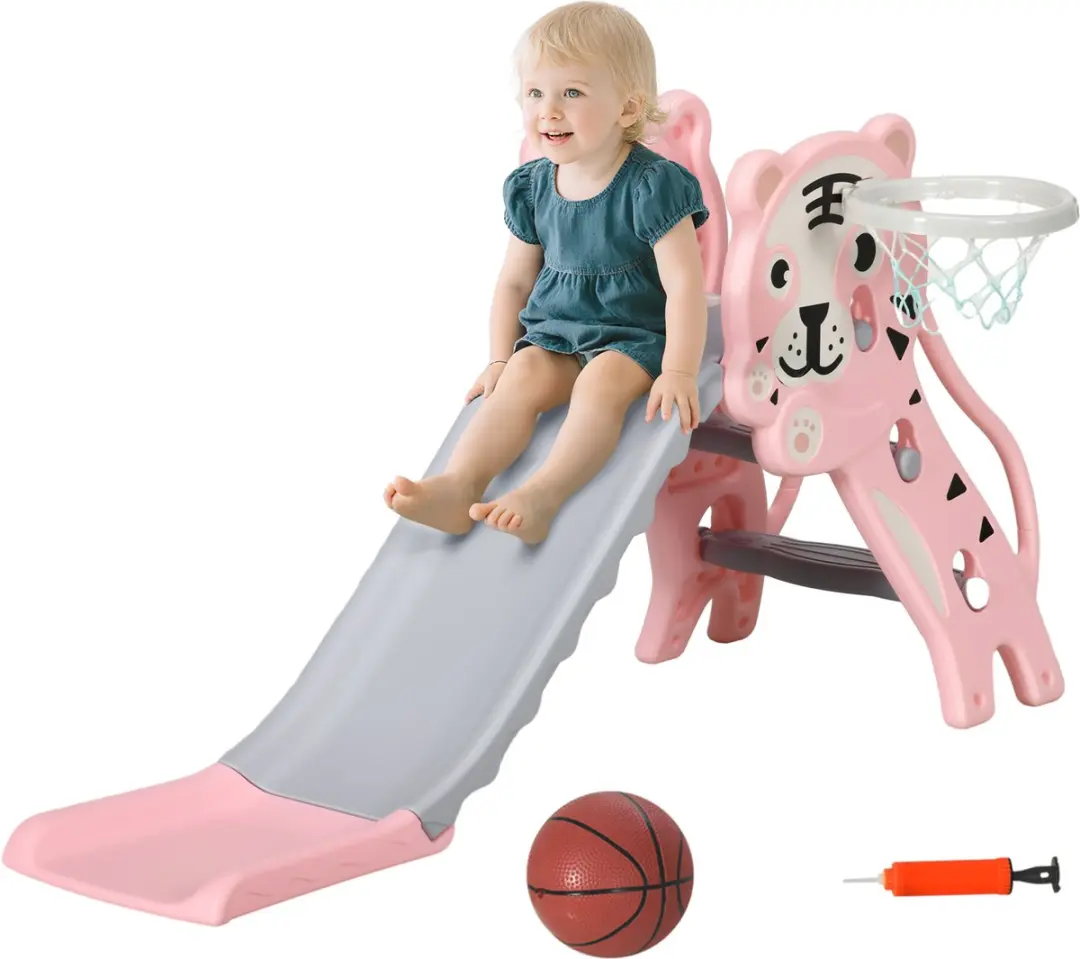 AIYAPLAY-Kinderglijbaan-PE-133x60x70cm-Roze