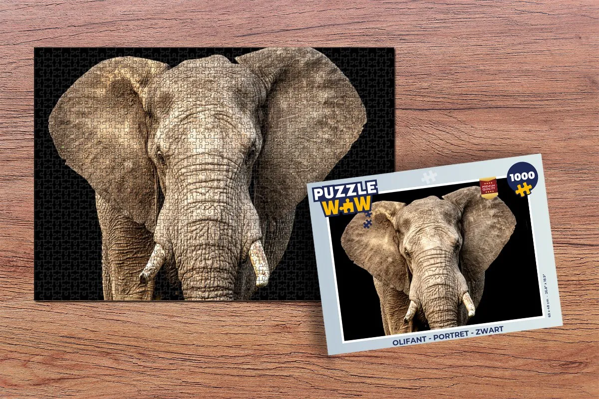 PuzzleWow Olifant Portret Legpuzzel 1000 Stukjes - Multicolor