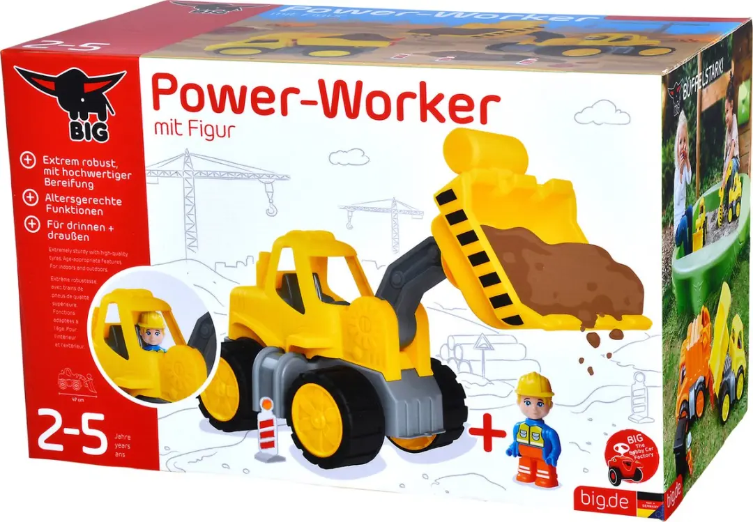 BIG Power Worker Wiellader Figuur Zandbak Speelgoedvoertuig 800054837 - Geel - afbeelding 5 van 6