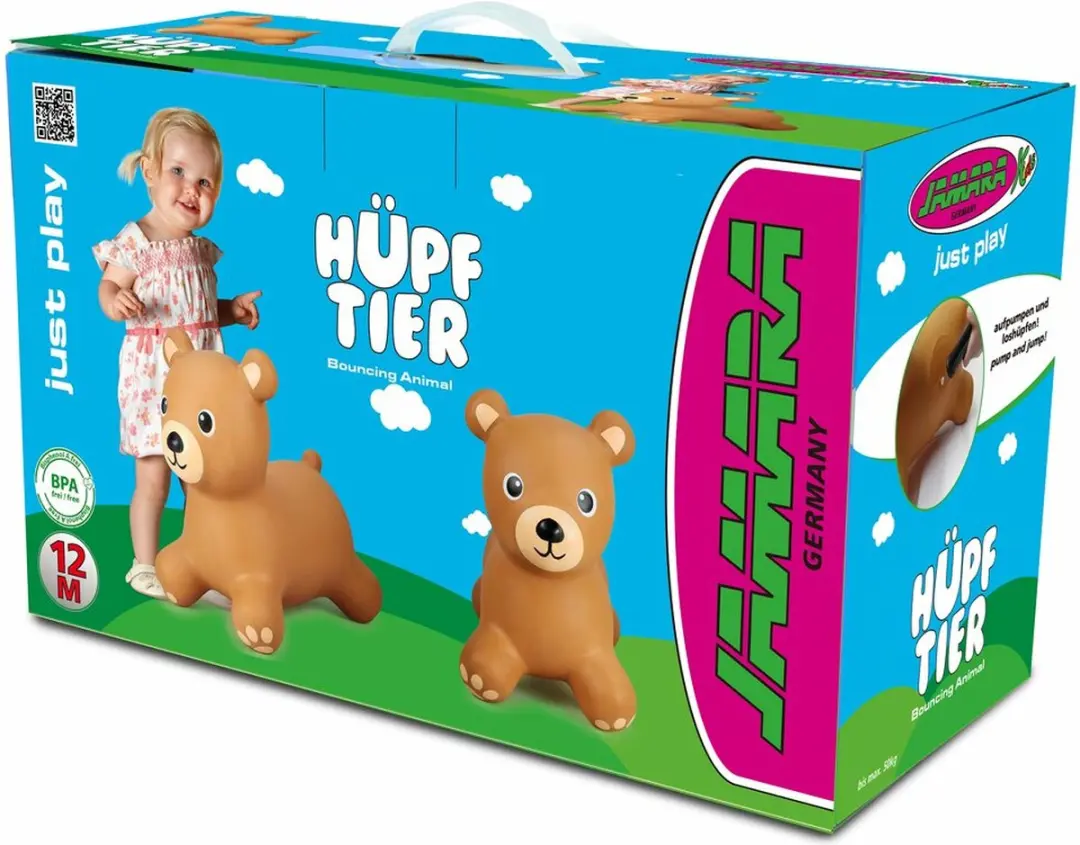 Jamara Skippybal - 466001 Skippydier Beer - Bruin - Junior met Pomp