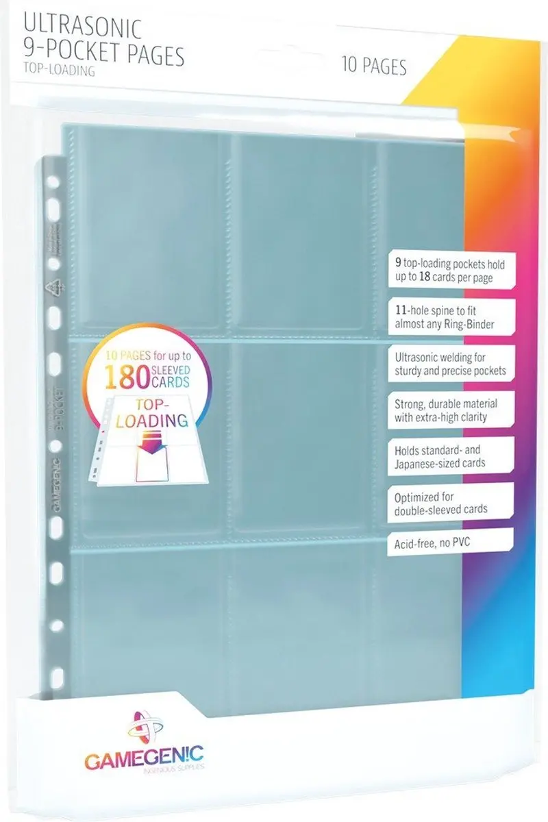 Gamegenic Toploading Ultrasonic 9-Pocket Pages Pack GGS30012