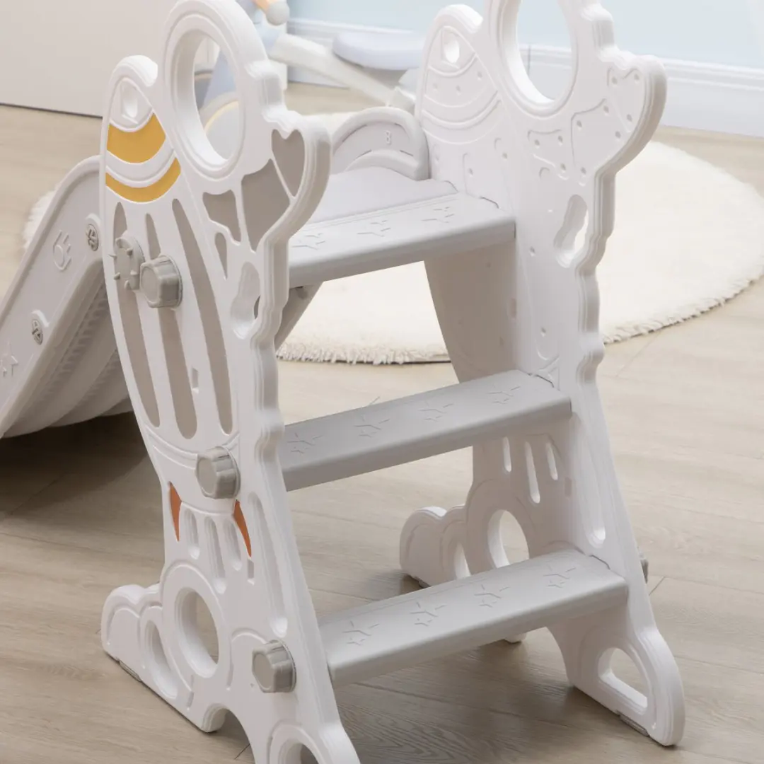 AIYAPLAY Kinderglijbaan - 157x46,5x80cm - Grijs - afbeelding 3 van 6