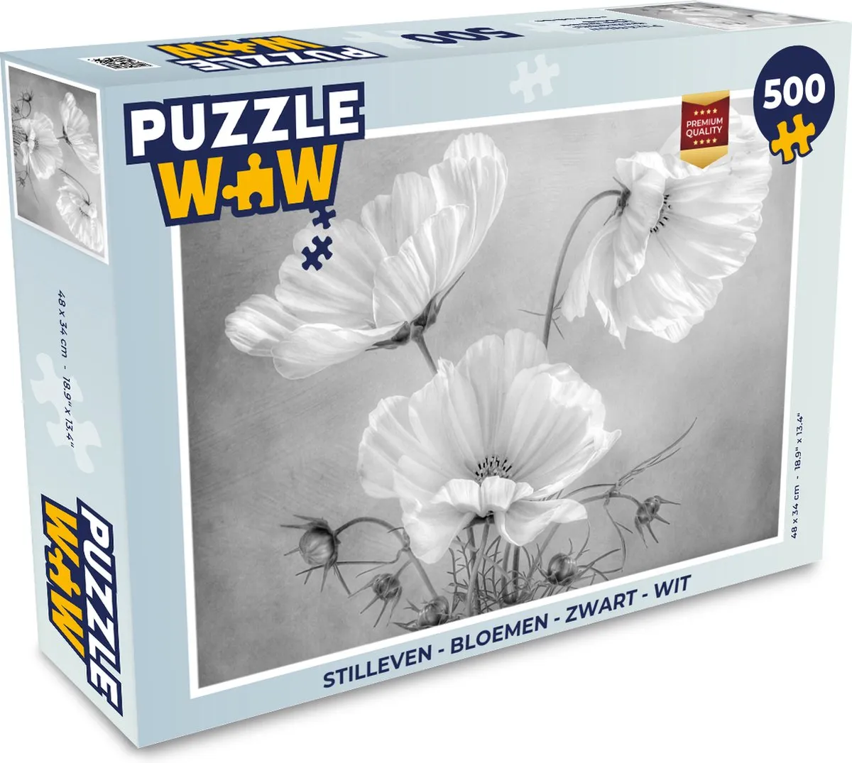PuzzleWow Stilleven Bloemen Legpuzzel 500 Stuks - Multicolor