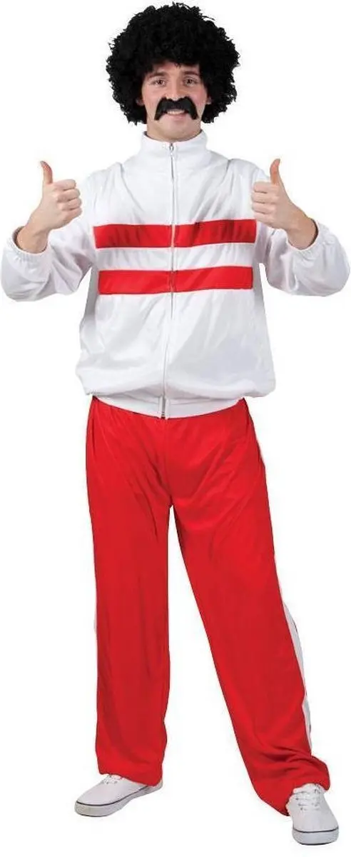 Retro trainingspak 80's wit/rood