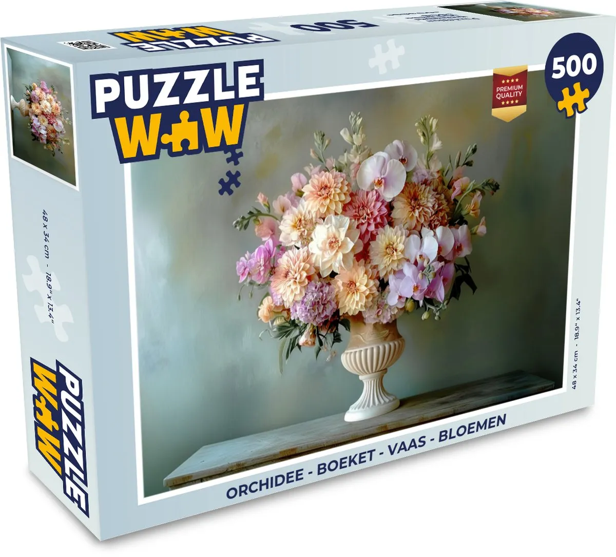PuzzleWow Orchidee Legpuzzel 500 Stuks - Pastel Bloemen