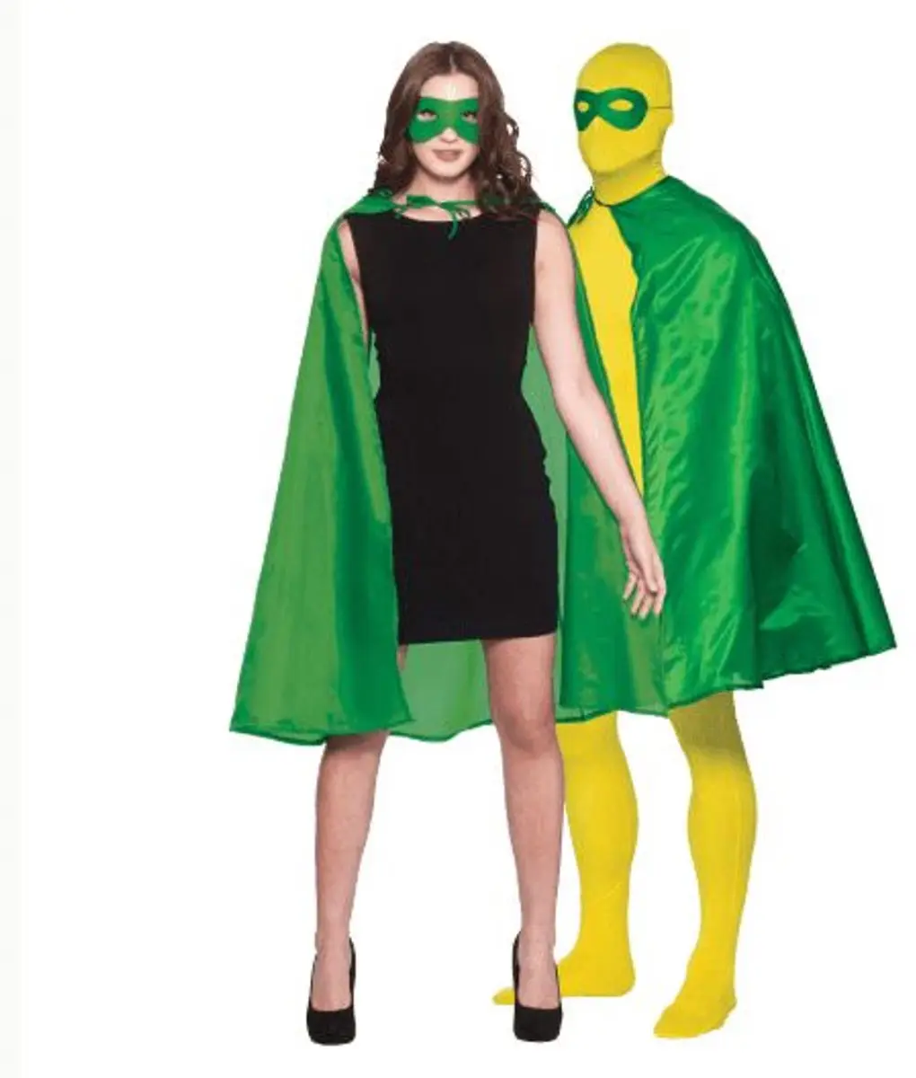 Groene superhelden cape met masker