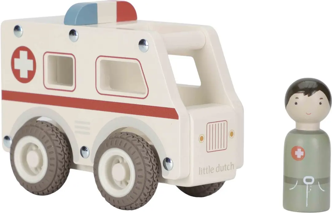 Little Dutch Houten Ambulance Speelgoedauto