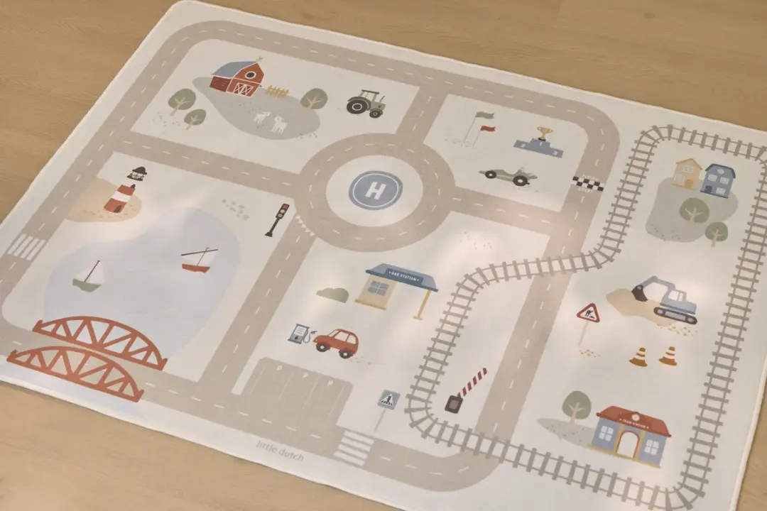 Little Dutch Auto Speelkleed - Lichtgrijs - afbeelding 5 van 6