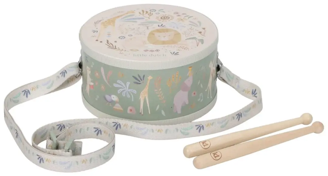 Little Dutch Muziektrommel Safari Friends - Groen - afbeelding 6 van 6