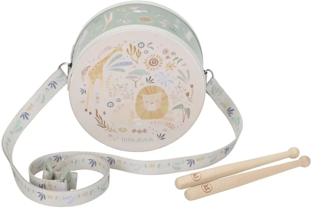 Little Dutch Muziektrommel Safari Friends - Groen - afbeelding 3 van 6