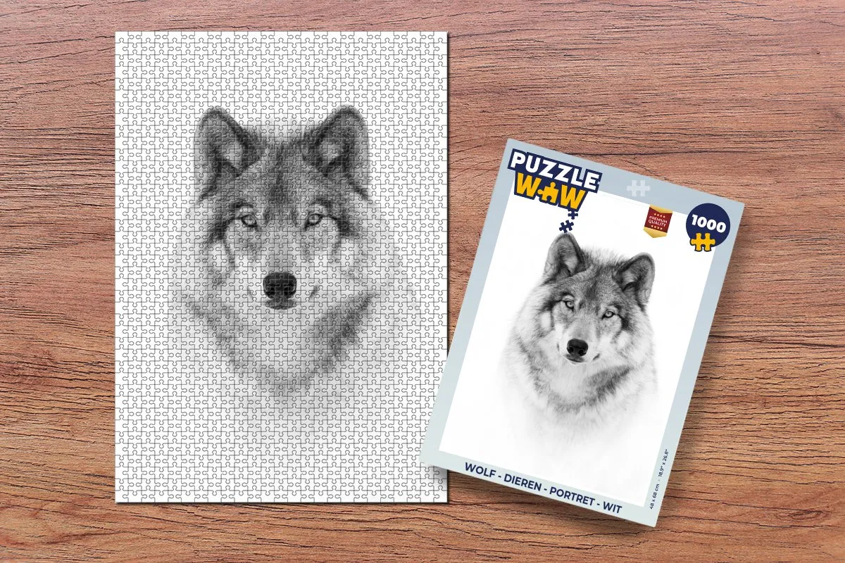 PuzzleWow Dieren Portret Legpuzzel 1000 Stuks - Wit