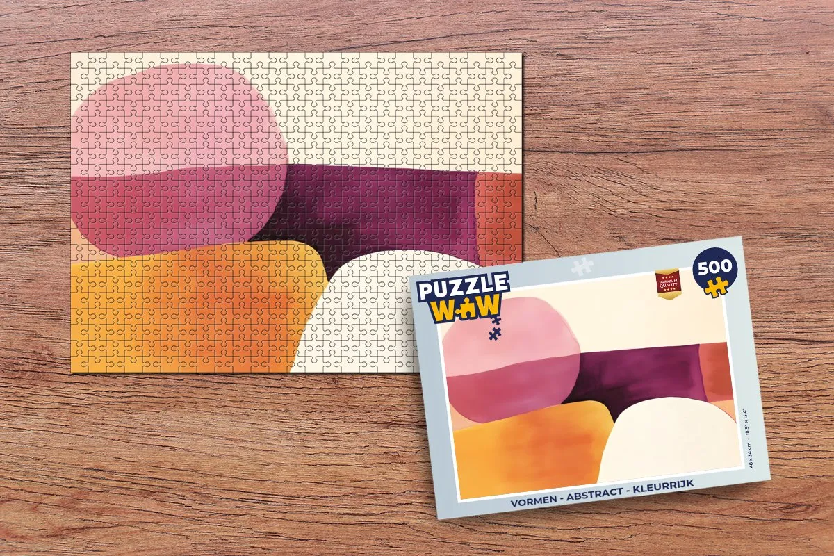PuzzleWow Abstract Legpuzzel 500 Stuks - Vormen - Kleurrijk