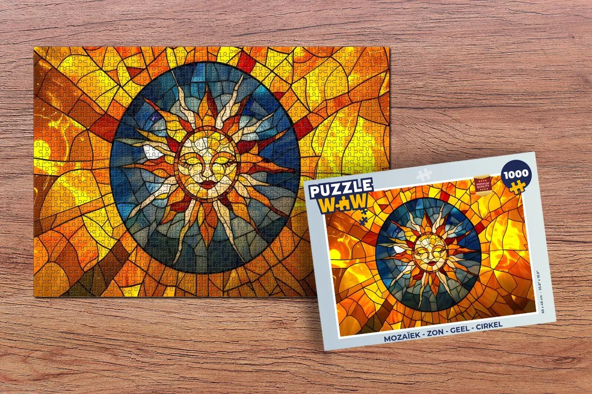 PuzzleWow Mozaïek Zon Legpuzzel 1000 Stuks - Geel