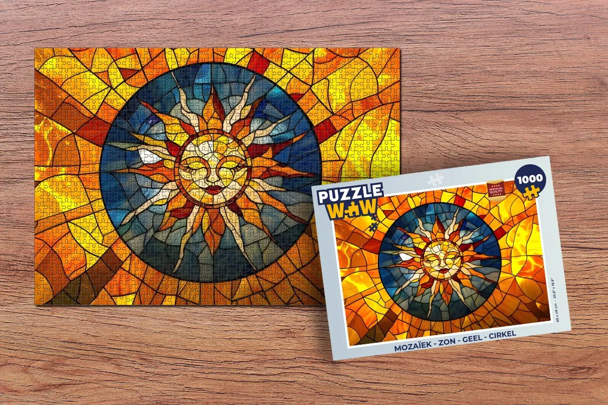 PuzzleWow Mozaïek Zon Legpuzzel 1000 Stuks - Geel