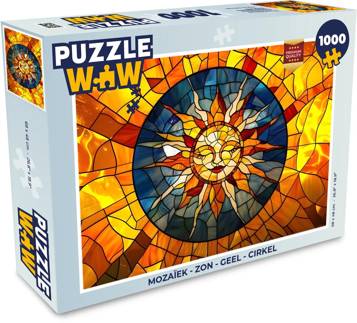 PuzzleWow Mozaïek Zon Legpuzzel 1000 Stuks - Geel