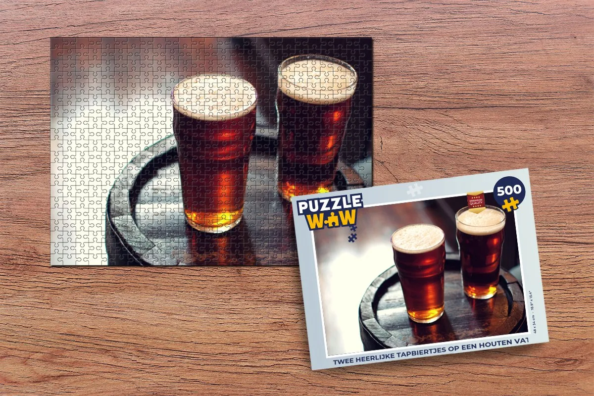 PuzzleWow Legpuzzel Twee Heerlijke Tapbiertjes 500 Stuks - Multicolor