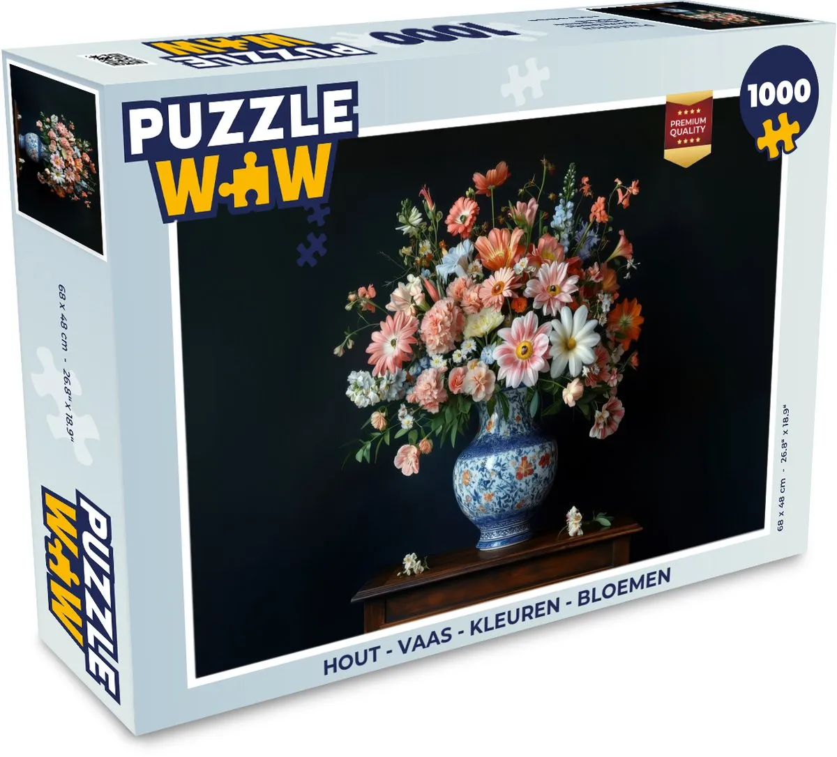 PuzzleWow Bloemen Legpuzzel 1000 Stuks - Roze