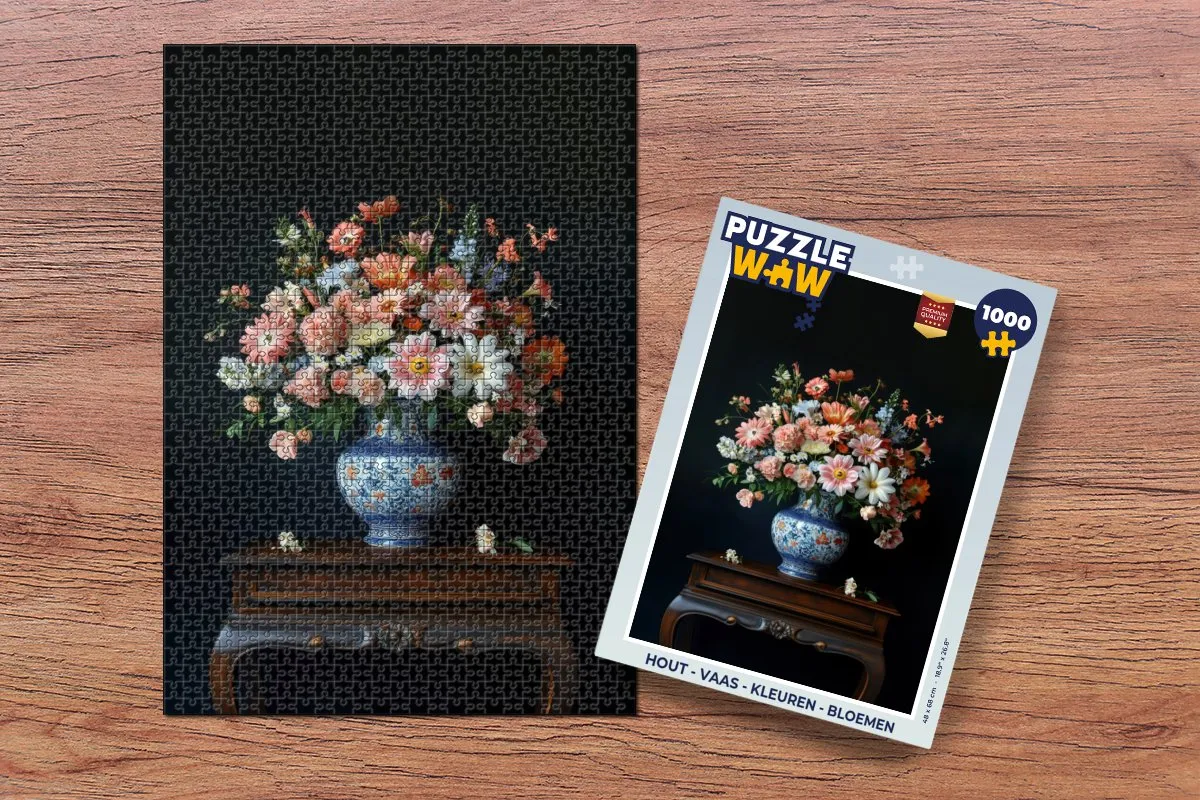 PuzzleWow Bloemen Legpuzzel 1000 Stuks - Roze