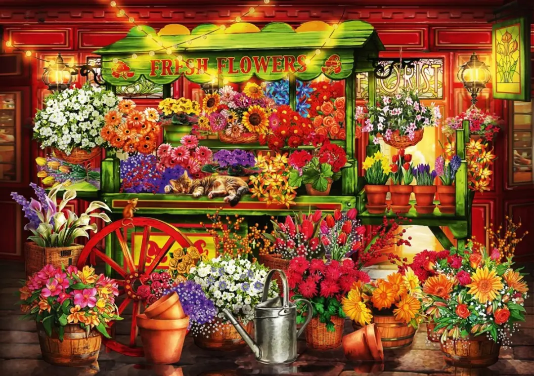 Bluebird Puzzle Flower Market Stall 1000 Stuks