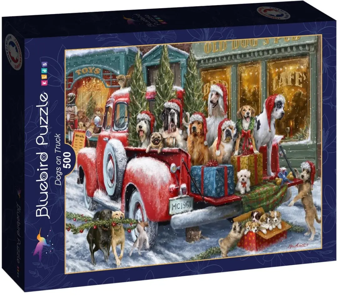 Bluebird Puzzle Dogs on Truck 500 Stuks - Meerkleurig