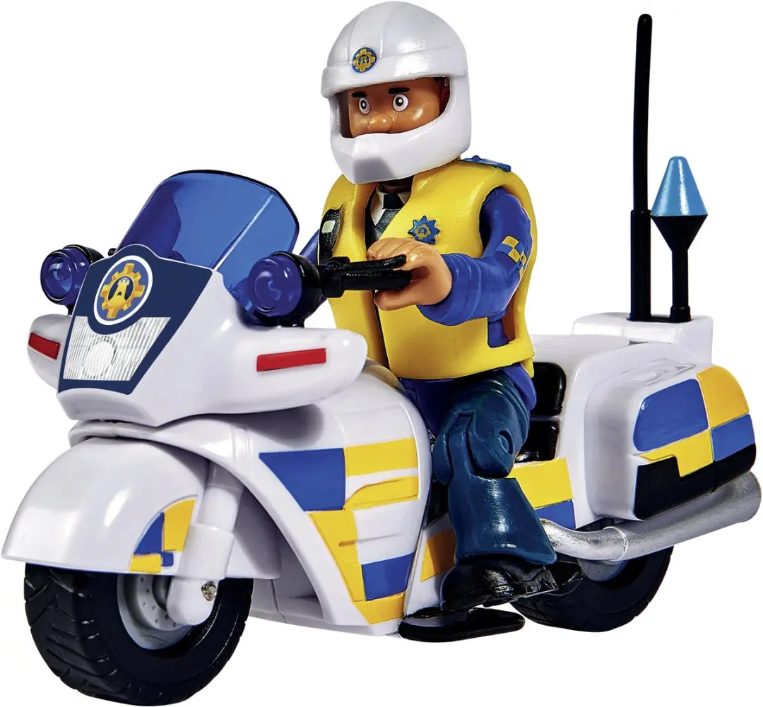 Simba Brandweerman Sam Politiemotorfiets met Figuur - afbeelding 4 van 6