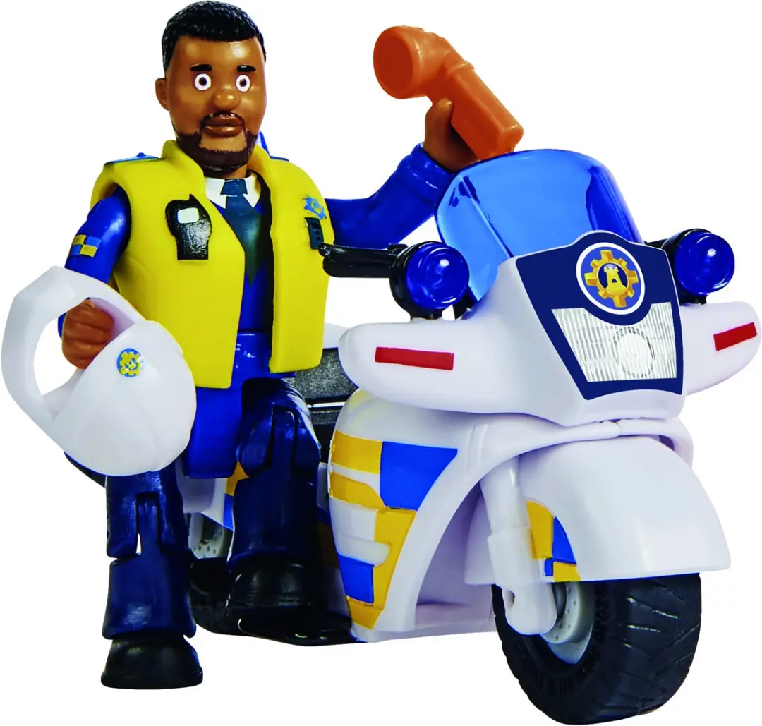 Simba Brandweerman Sam Politiemotorfiets met Figuur - afbeelding 2 van 6