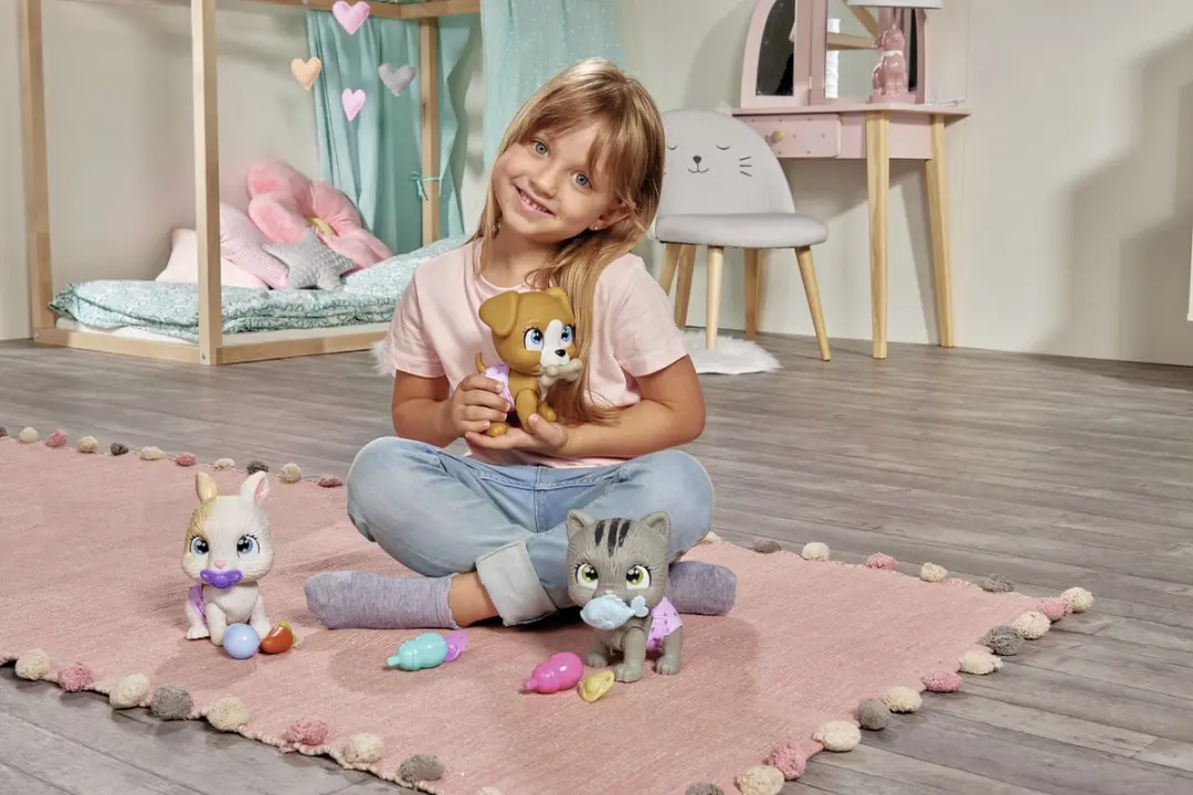 Simba Pamper Petz Kat Speelfiguur - Grijs/Zwart/ Groen
