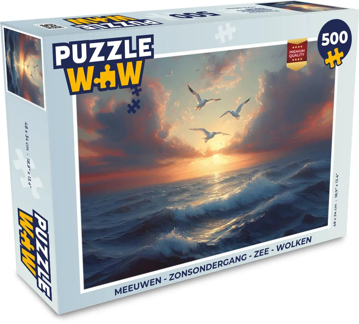 PuzzleWow Meeuwen Zonsondergang Legpuzzel 500 Stuks