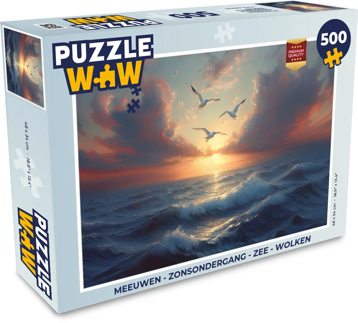 PuzzleWow Meeuwen Zonsondergang Legpuzzel 500 Stuks